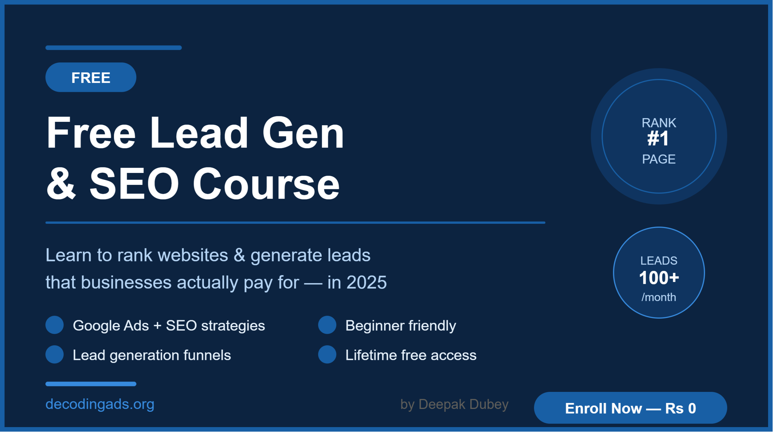 Free Lead Generation & SEO Course 2025 – Learn How to Earn Online