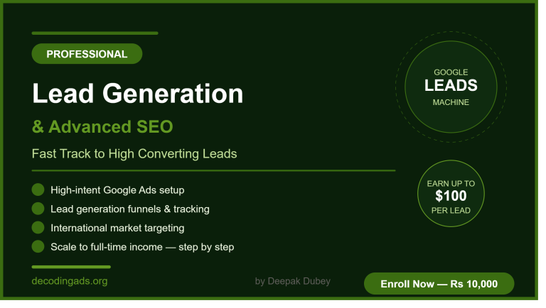 Lead Generation & Advanced SEO — Fast Track to High Converting Leads